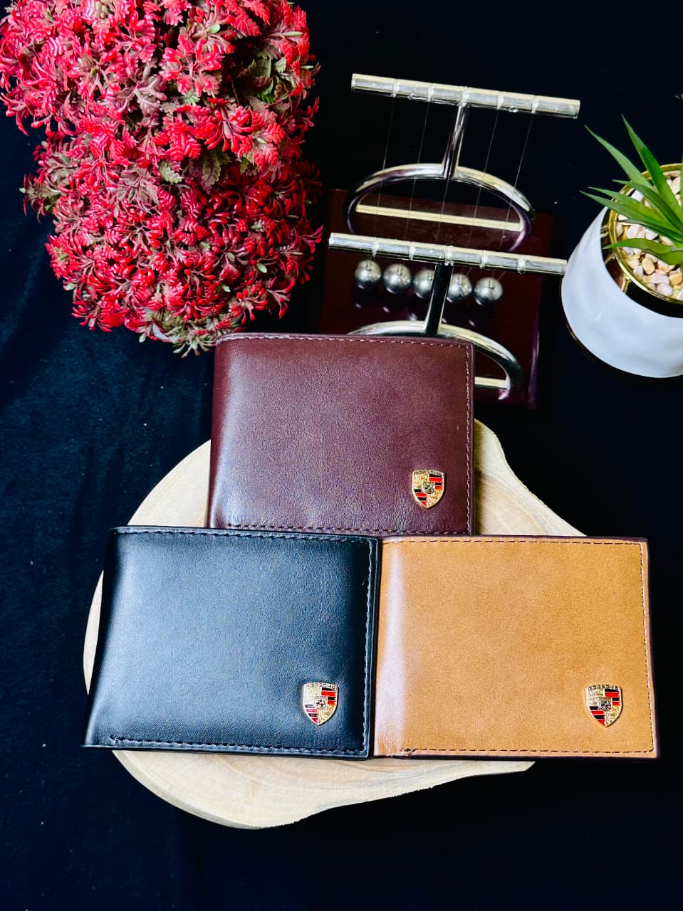 Signature Leather Wallet – Classic Shield Edition