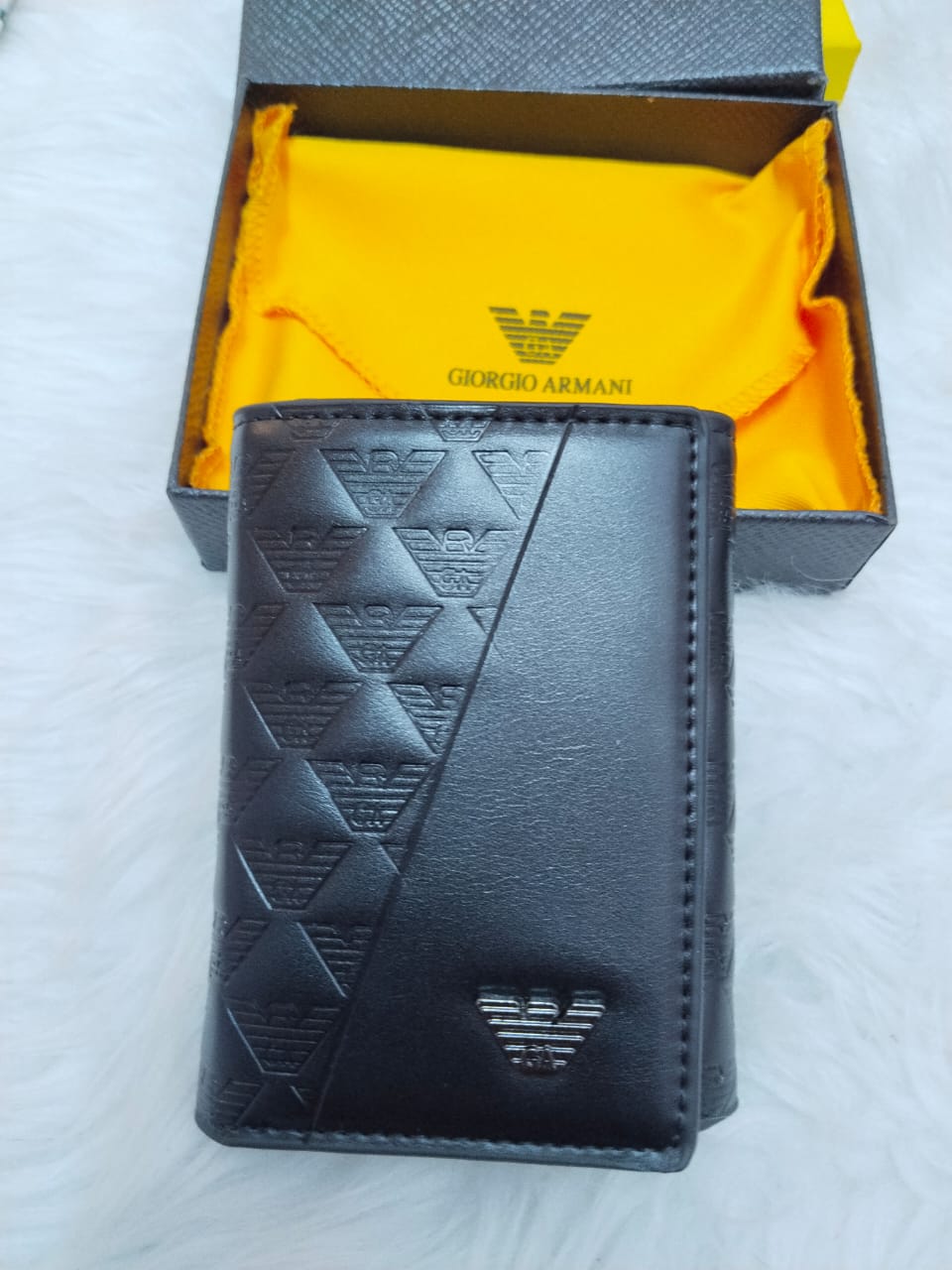 Armani Executive Leather Wallet with Aluminum Card Holder