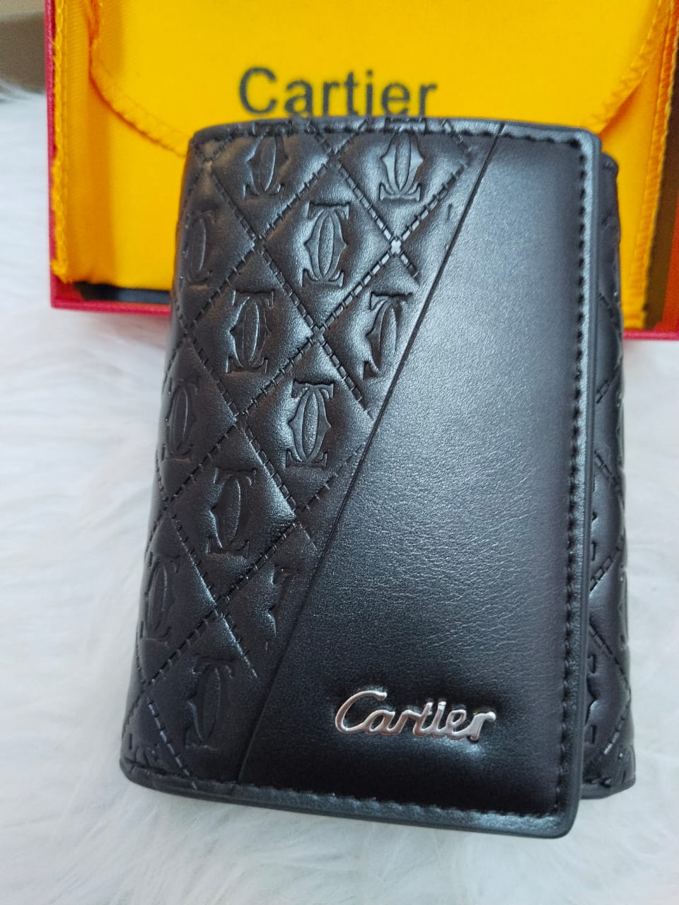 Cartier Signature Leather Wallet with Aluminum Card Holder