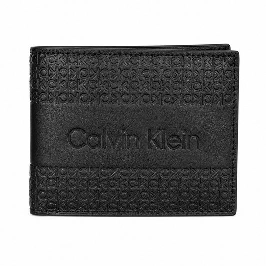 C.K Classic Embossed Bi-Fold Wallet – Signature Monogram Series