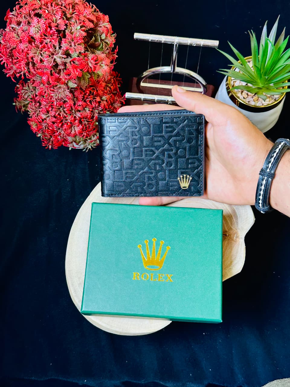 Monogram Embossed Leather Slim Wallet – Classic Compact Edition
