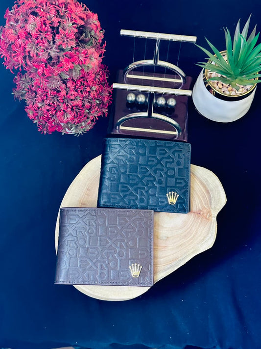 Monogram Embossed Leather Slim Wallet – Classic Compact Edition