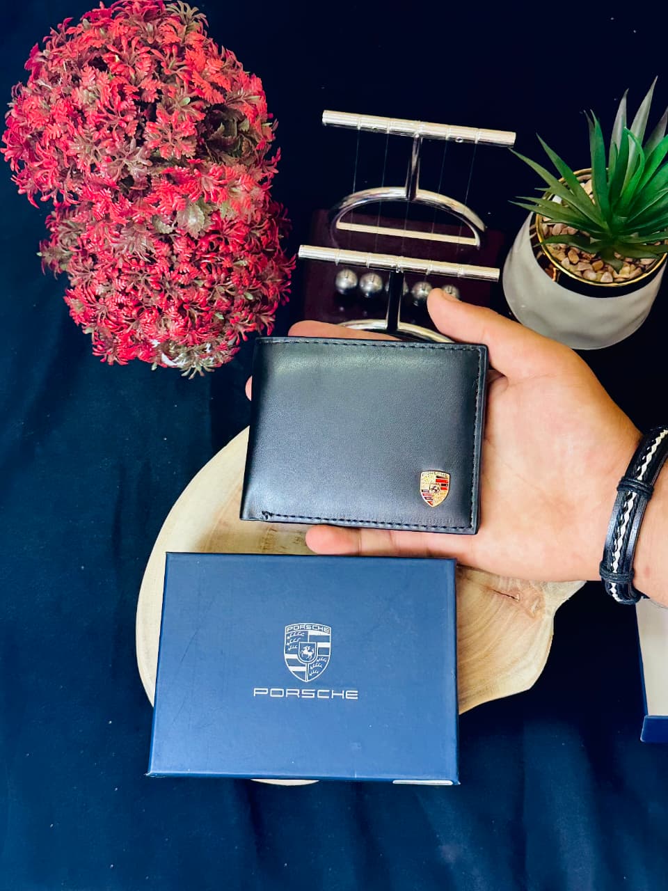 Signature Leather Wallet – Classic Shield Edition
