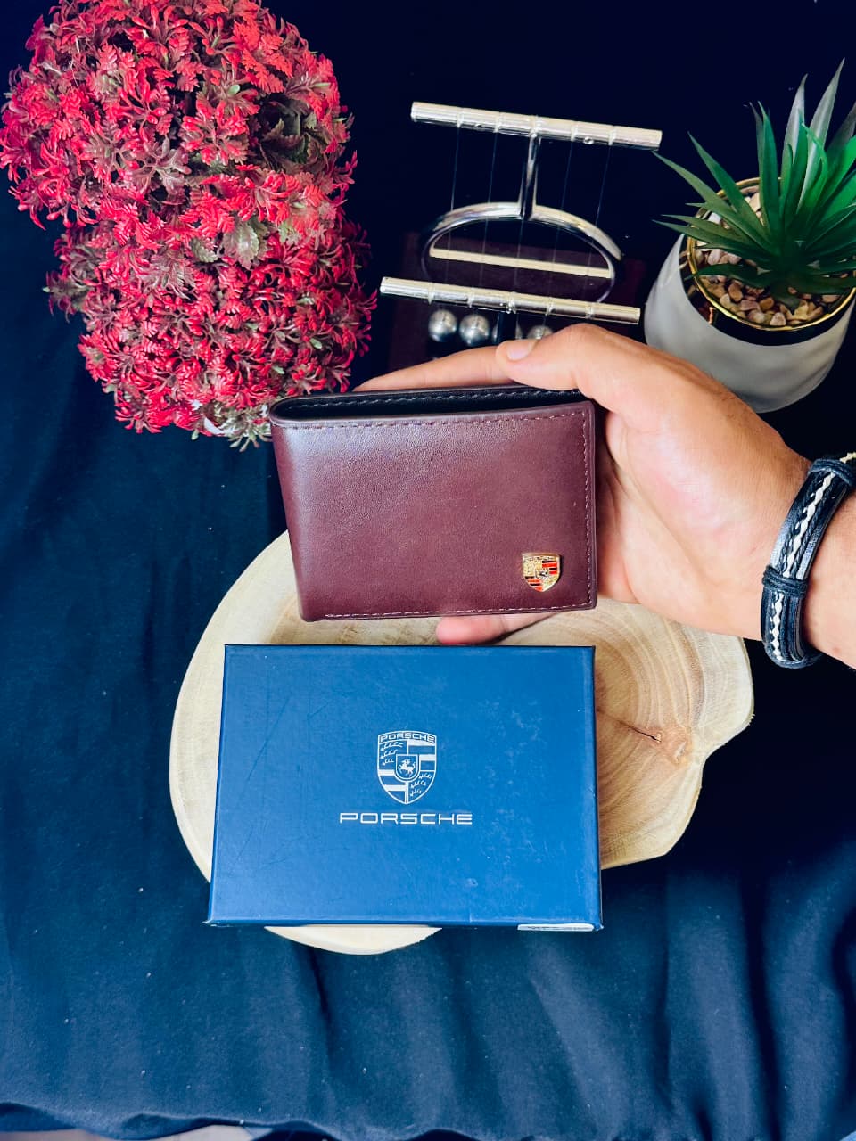 Signature Leather Wallet – Classic Shield Edition