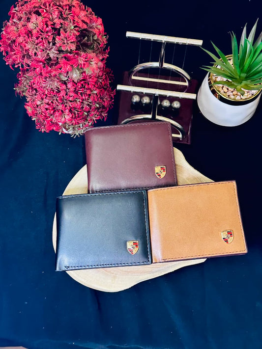 Signature Leather Wallet – Classic Shield Edition