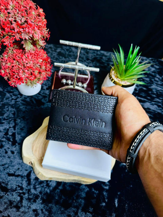 C.K Classic Embossed Bi-Fold Wallet – Signature Monogram Series
