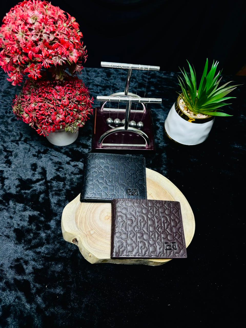 C.K Monogram Bi-Fold Wallet – Metal Logo Edition