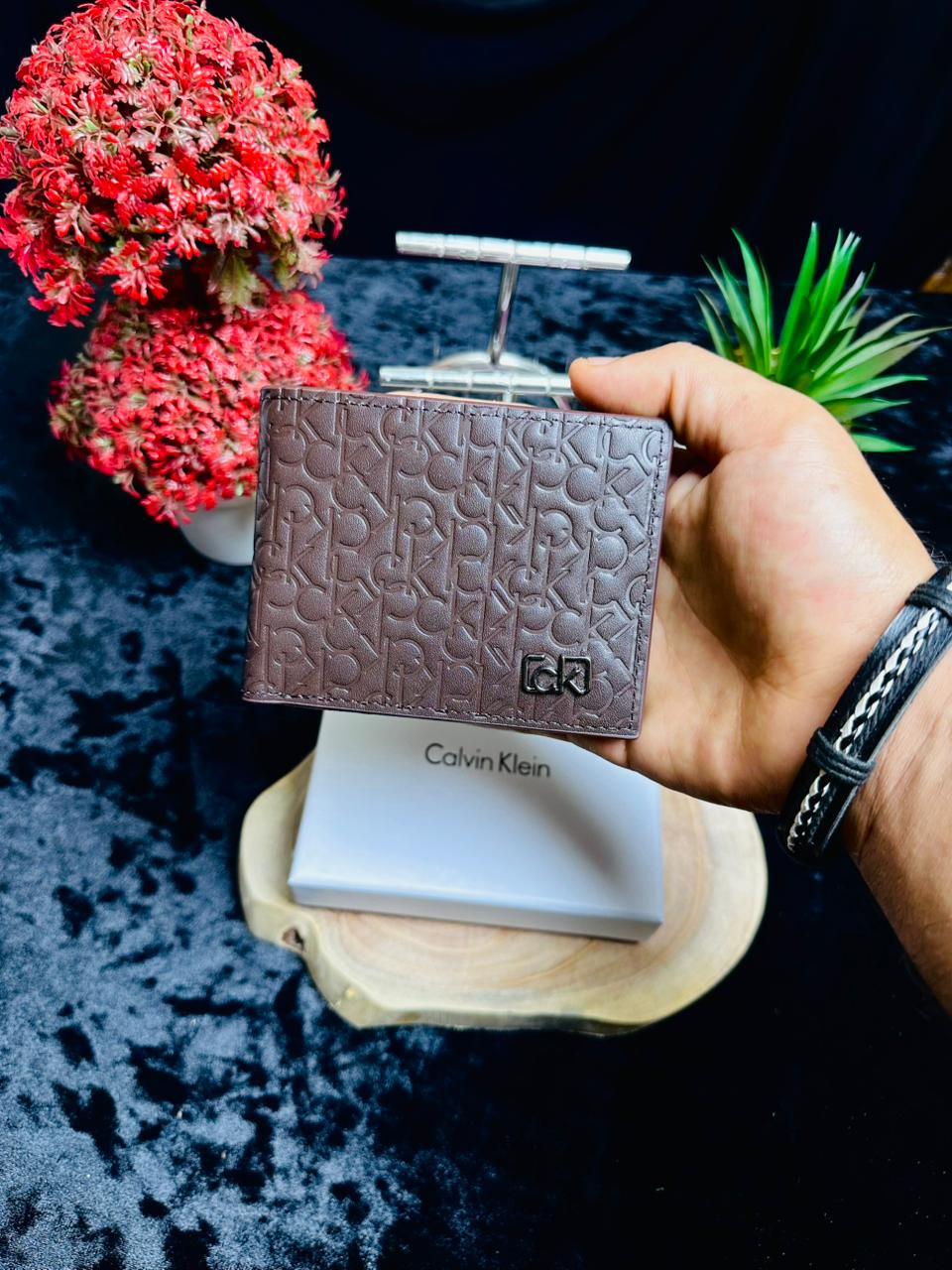 C.K Monogram Bi-Fold Wallet – Metal Logo Edition