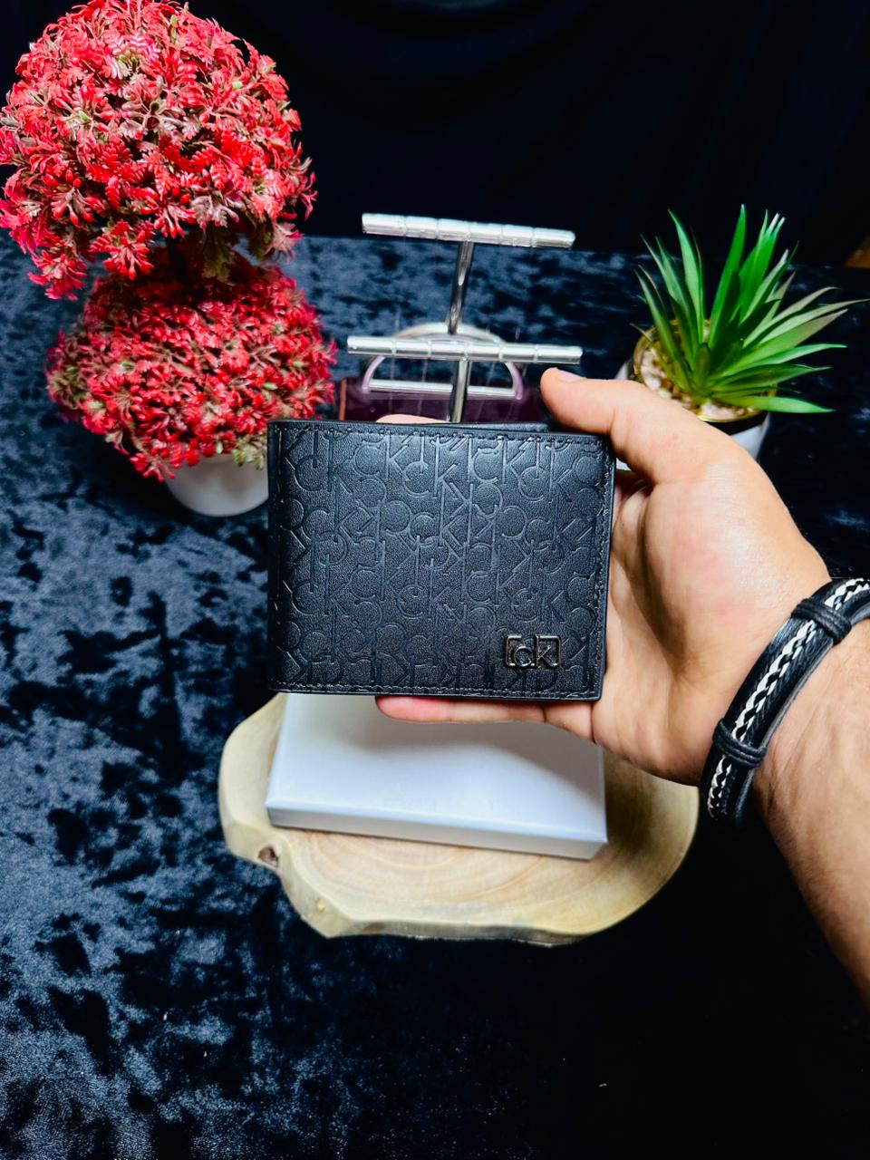 C.K Monogram Bi-Fold Wallet – Metal Logo Edition