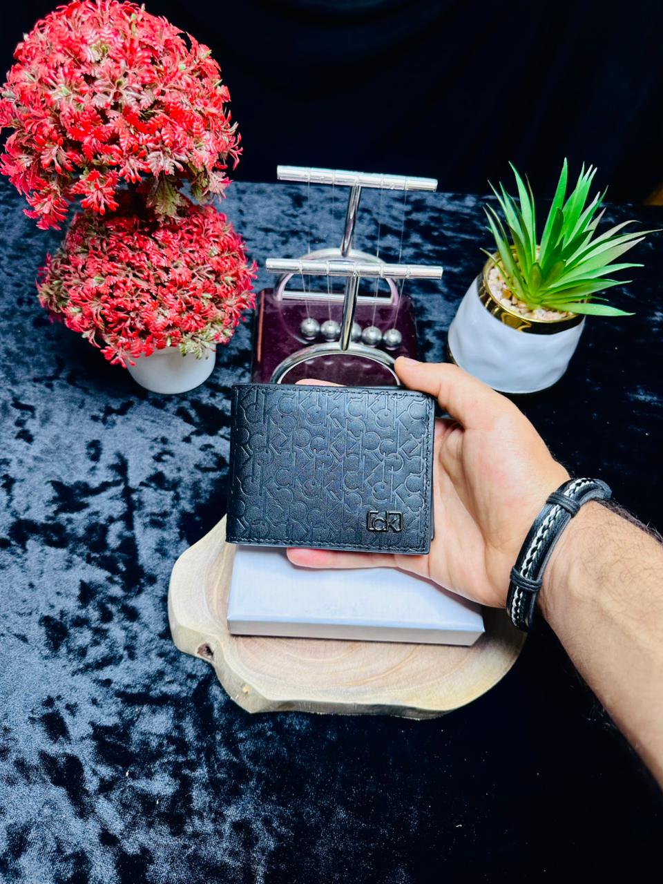 C.K Monogram Bi-Fold Wallet – Metal Logo Edition
