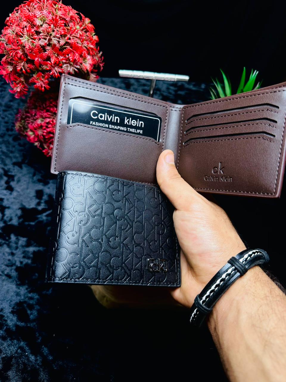 C.K Monogram Bi-Fold Wallet – Metal Logo Edition