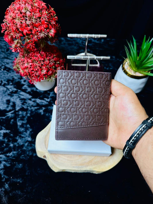 C.K Embossed Monogram Vertical Wallet – Sleek Executive Edition