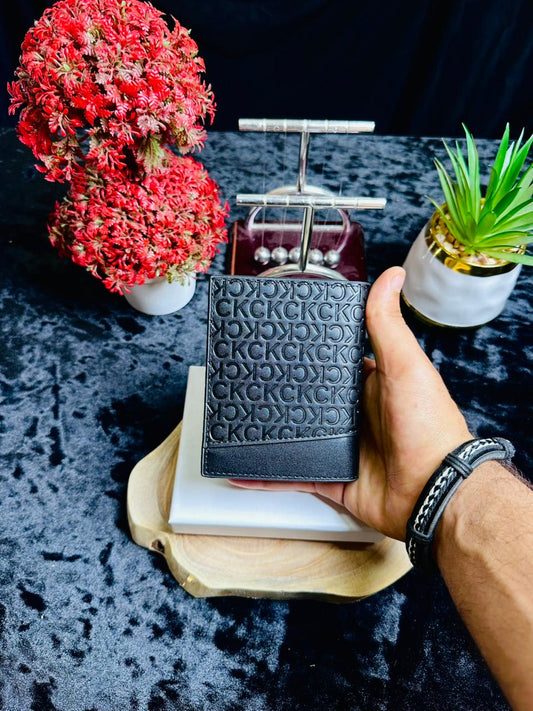 C.K Embossed Monogram Vertical Wallet – Sleek Executive Edition