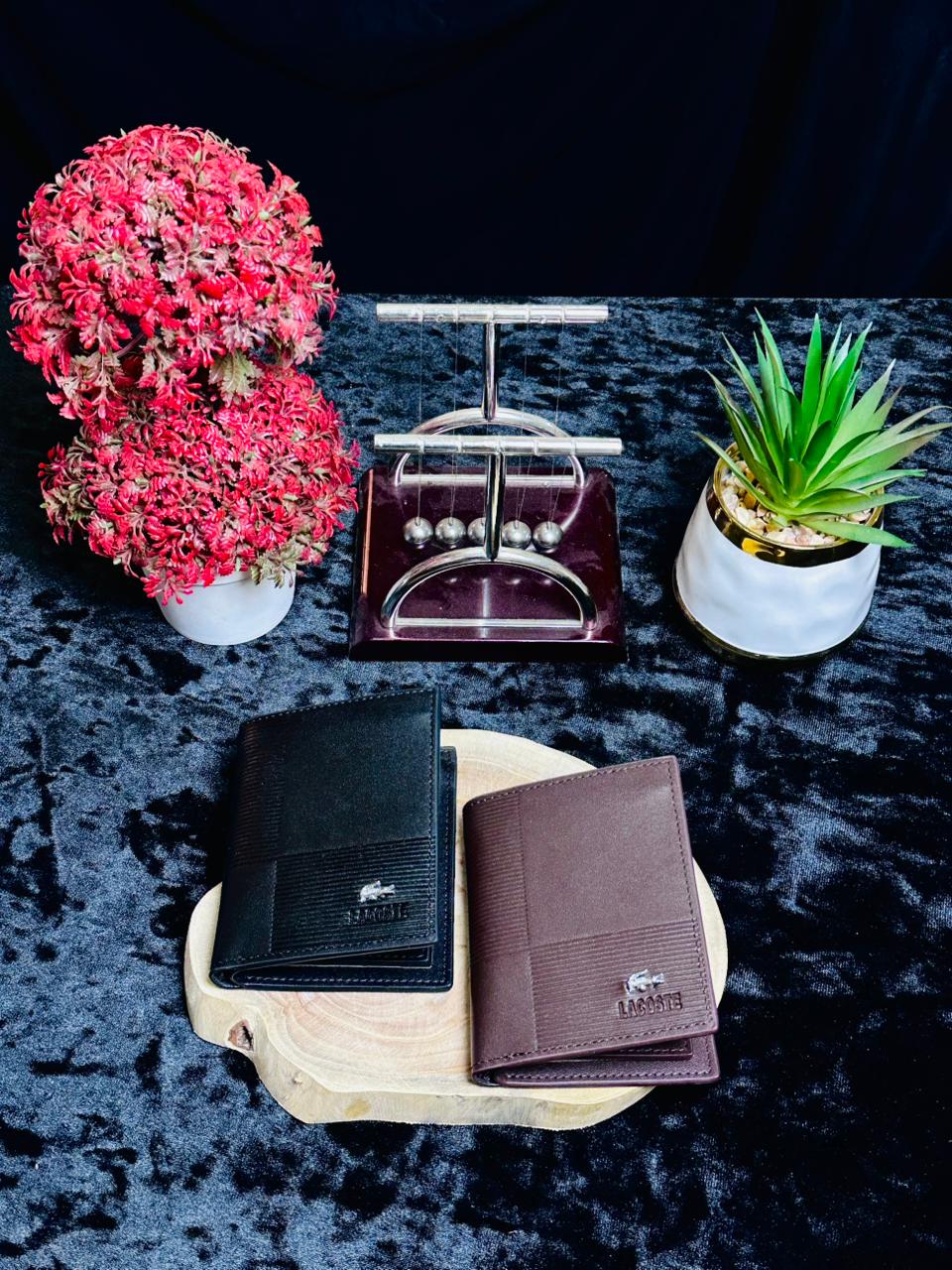 Lacostee Textured Leather Bifold Wallet – Signature Croc Series