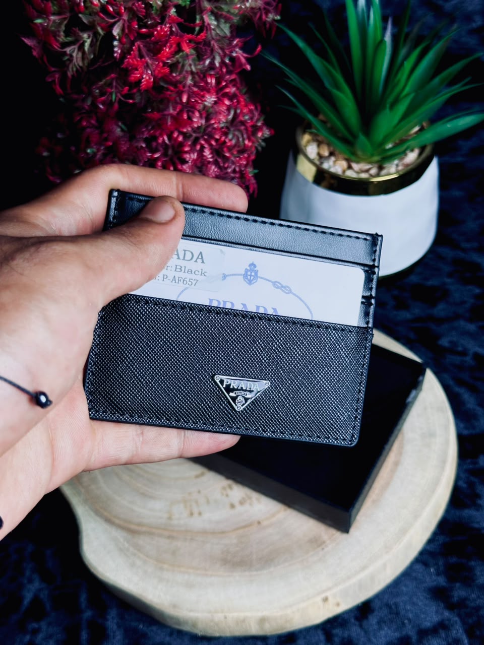 brada Saffiano Card Holder