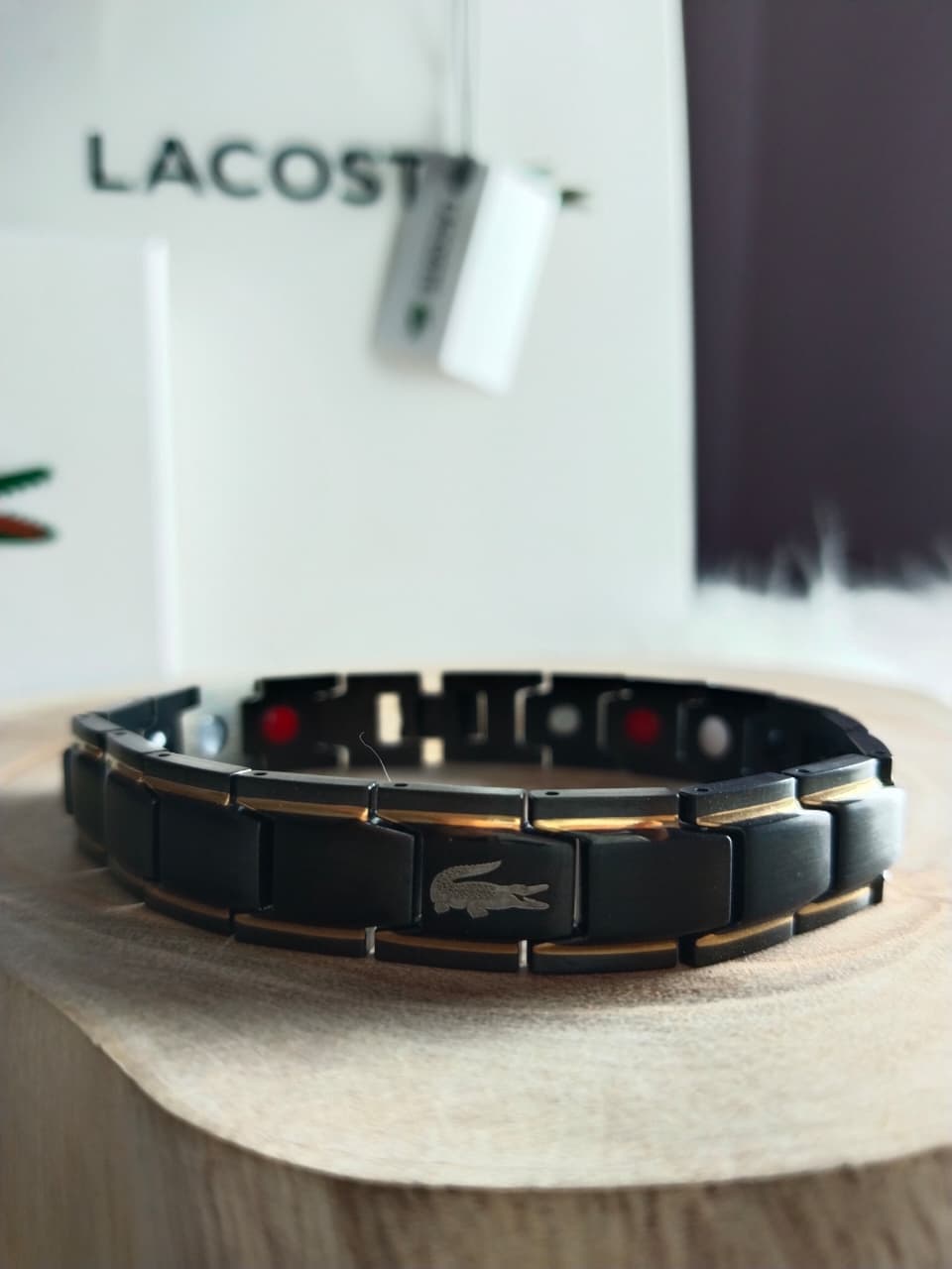 Lacoste Metallic-Edge Magnetic Bracelet