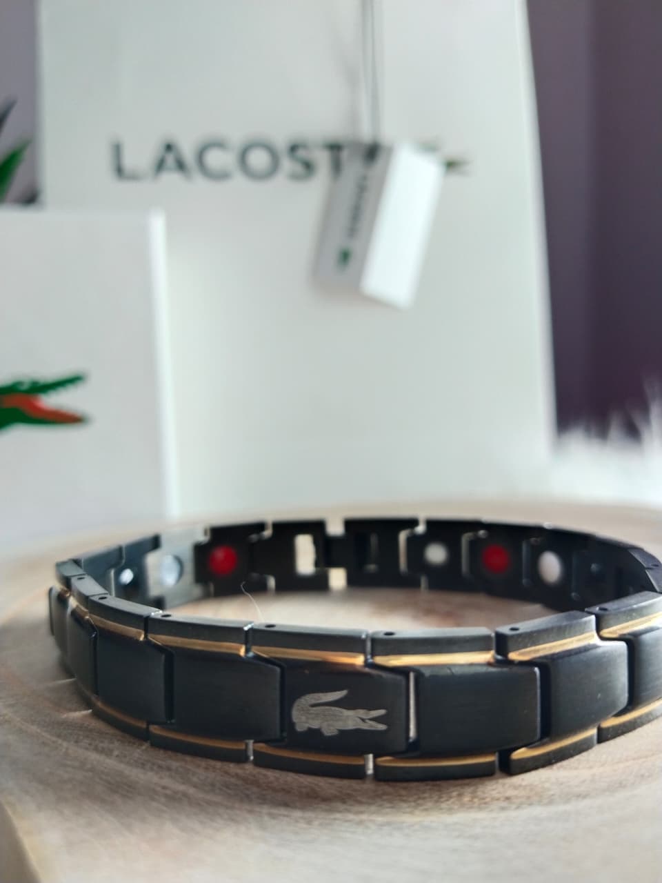 Lacoste Metallic-Edge Magnetic Bracelet