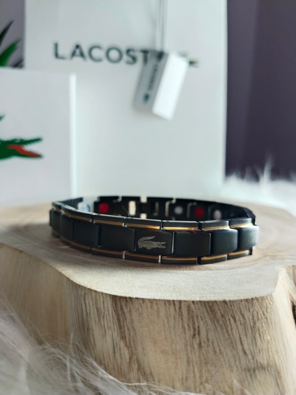Lacoste Metallic-Edge Magnetic Bracelet