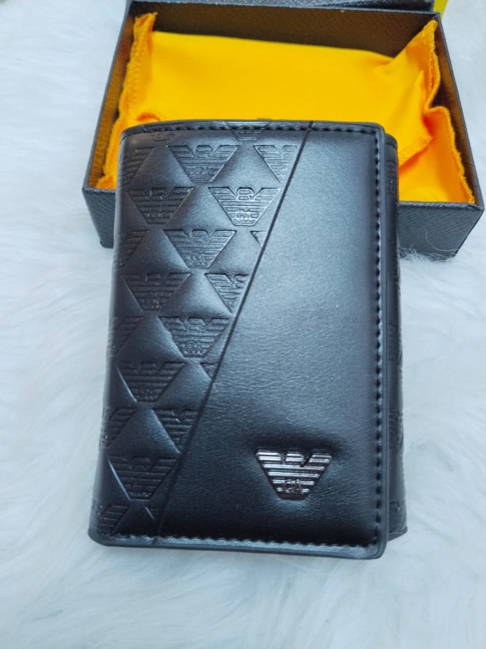 Armani Executive Leather Wallet with Aluminum Card Holder