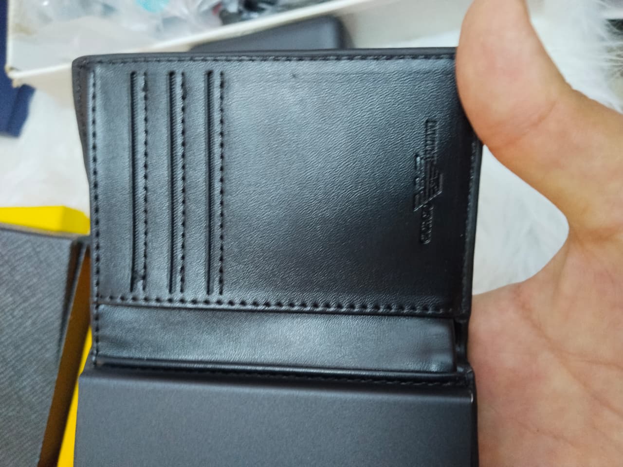 Armani Executive Leather Wallet with Aluminum Card Holder
