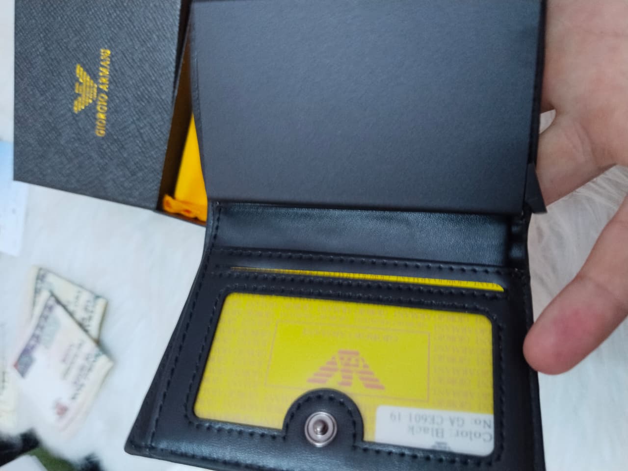 Armani Executive Leather Wallet with Aluminum Card Holder