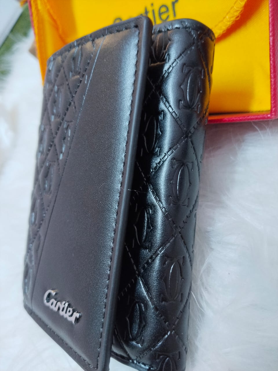 Cartier Signature Leather Wallet with Aluminum Card Holder