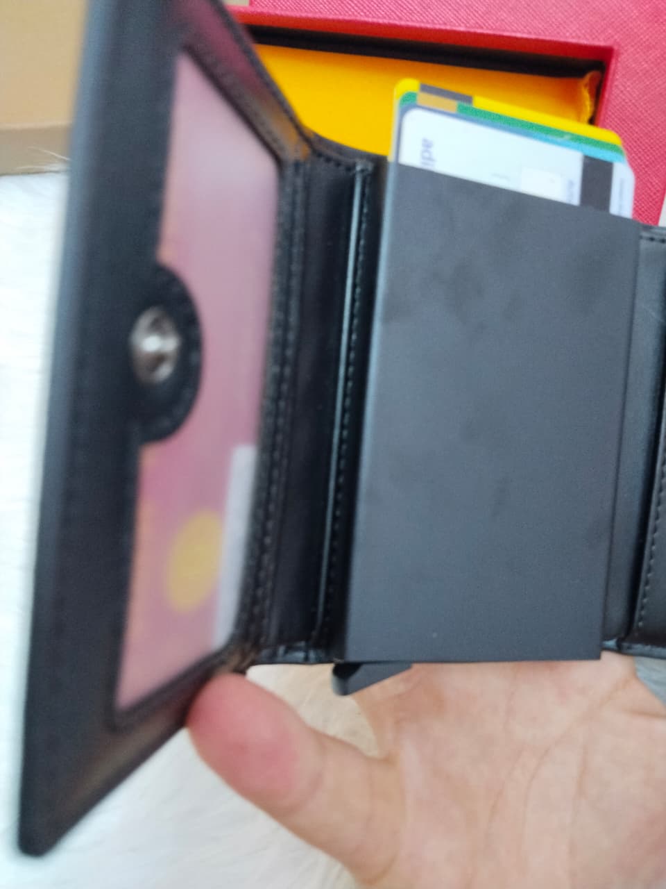 Cartier Signature Leather Wallet with Aluminum Card Holder