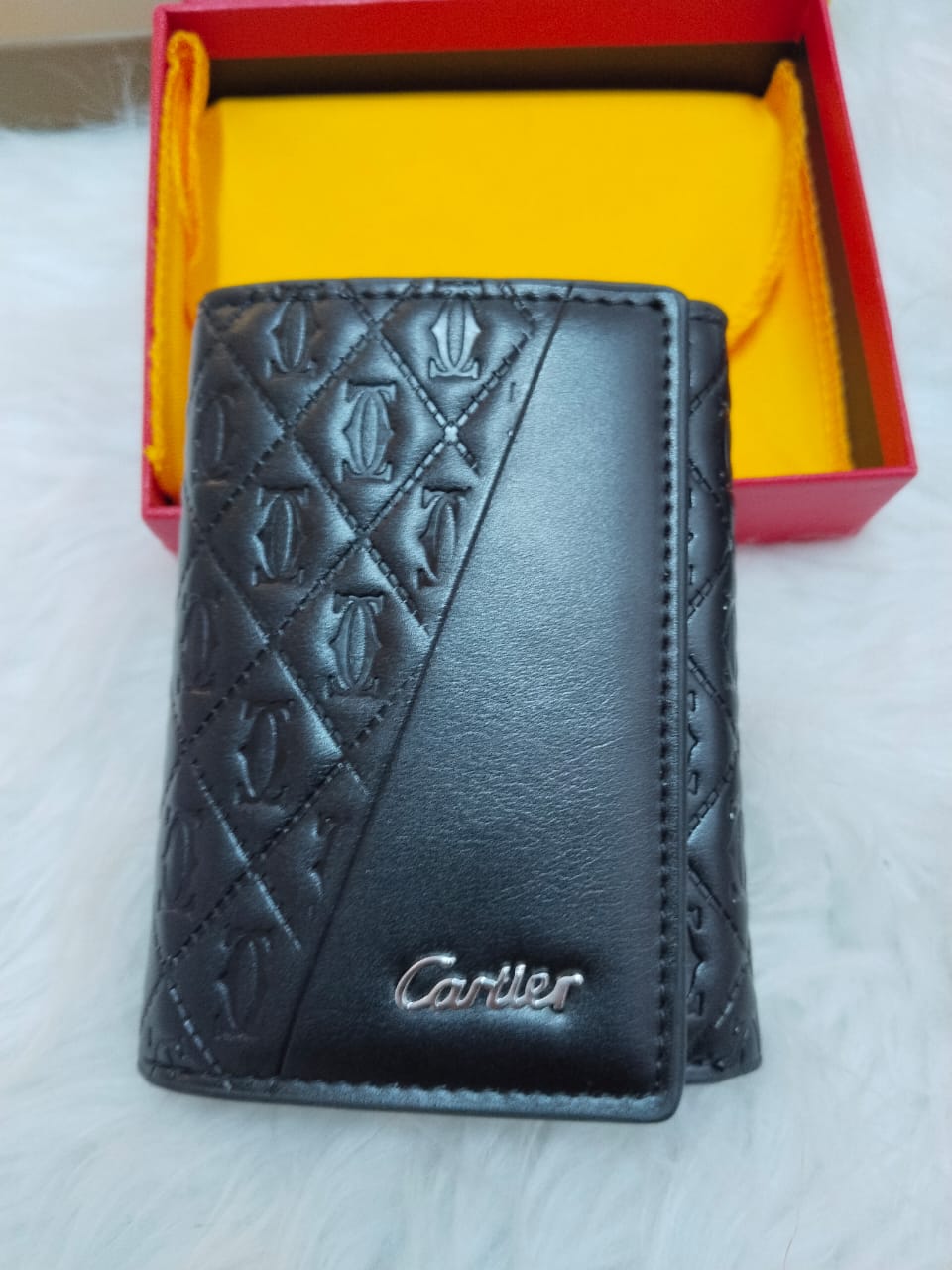 Cartier Signature Leather Wallet with Aluminum Card Holder