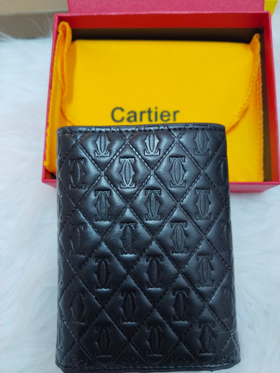 Cartier Signature Leather Wallet with Aluminum Card Holder
