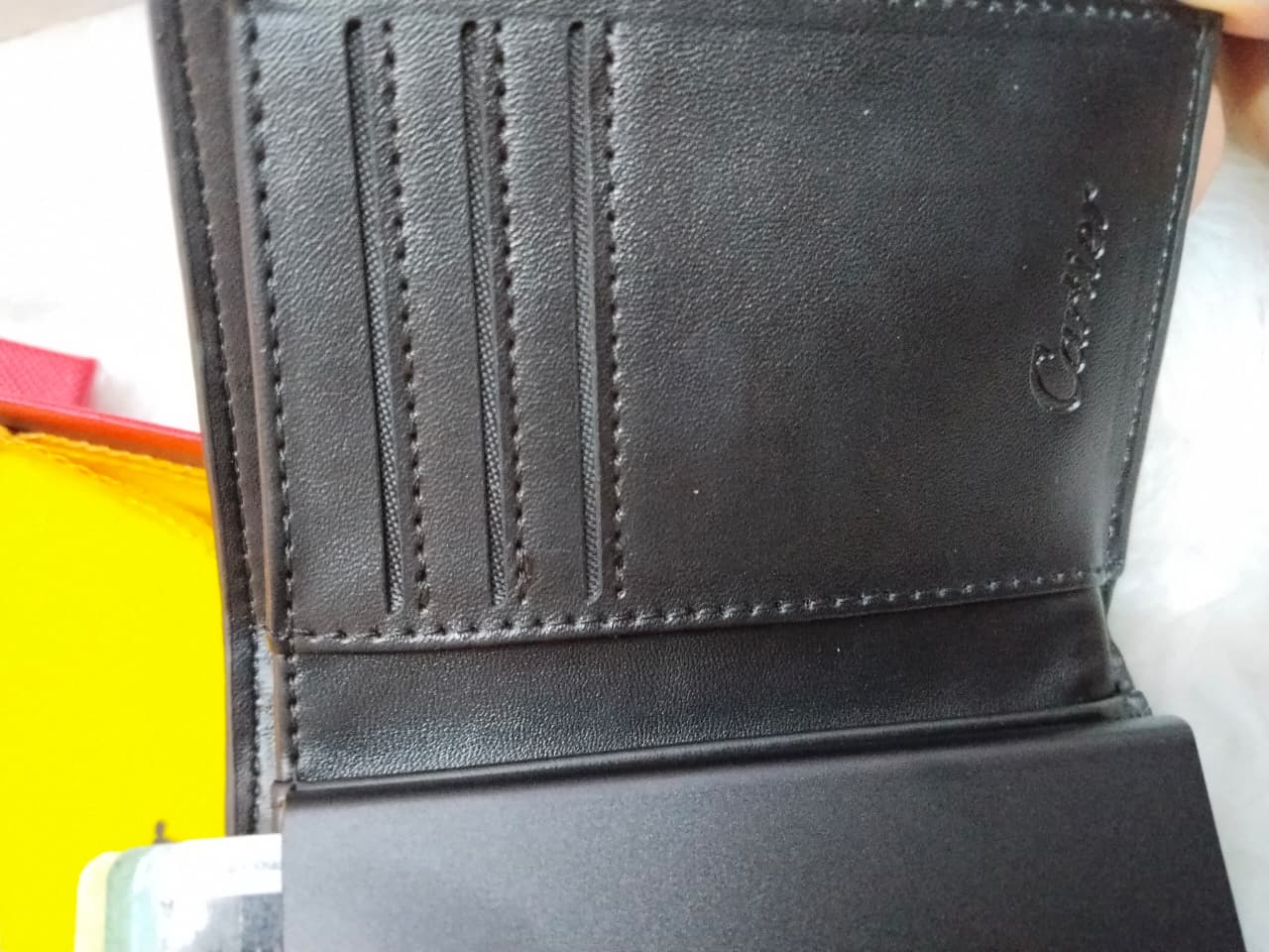 Cartier Signature Leather Wallet with Aluminum Card Holder