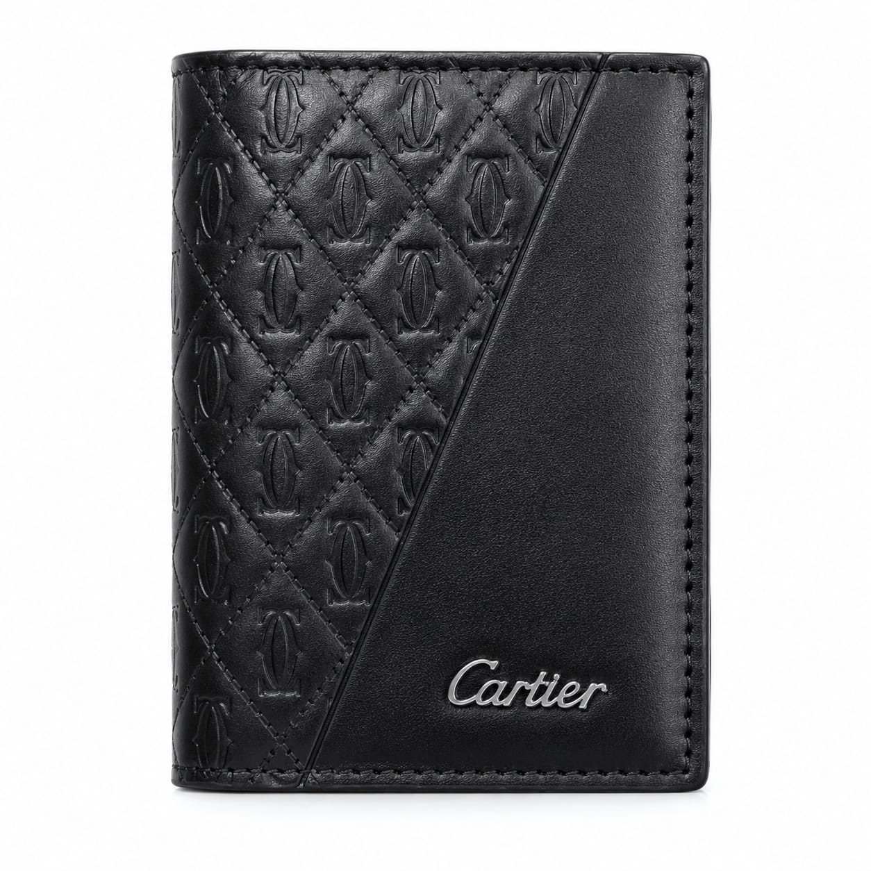 Cartier Signature Leather Wallet with Aluminum Card Holder
