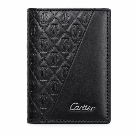 Cartier Signature Leather Wallet with Aluminum Card Holder