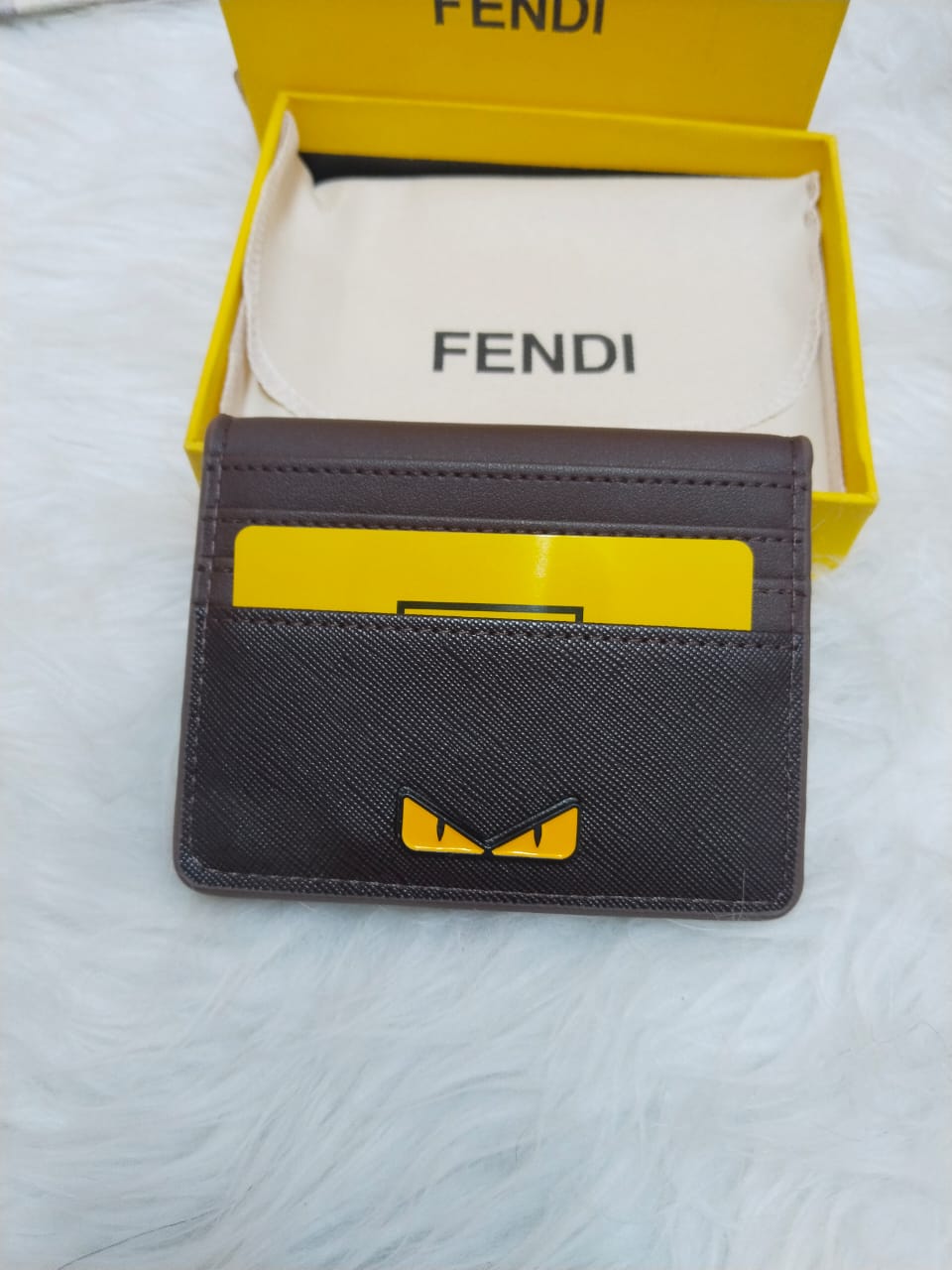 Fendi Men's Monster Eyes Card Holder Wallet
