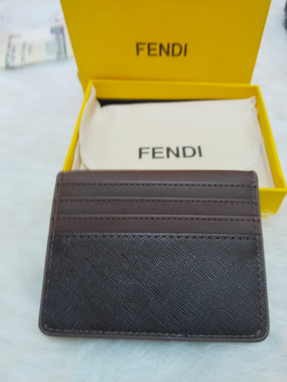 Fendi Men's Monster Eyes Card Holder Wallet