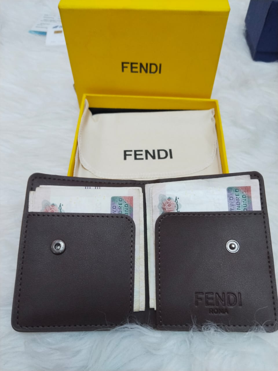 Fendi Men's Monster Eyes Card Holder Wallet