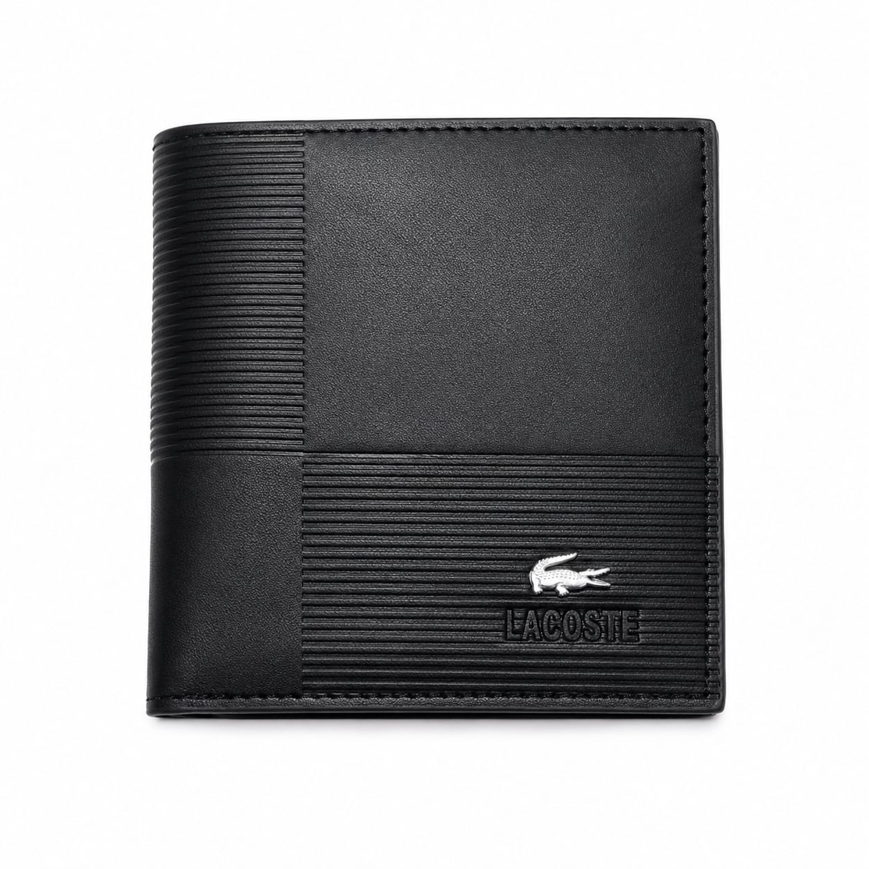 Lacostee Textured Leather Bifold Wallet – Signature Croc Series