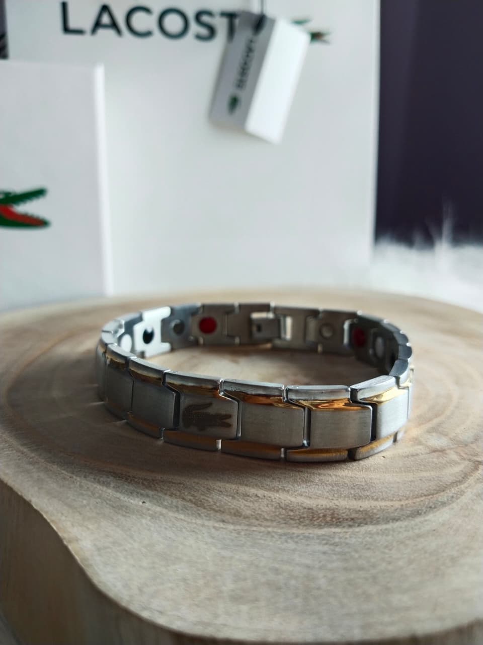 Lacoste Metallic-Edge Magnetic Bracelet