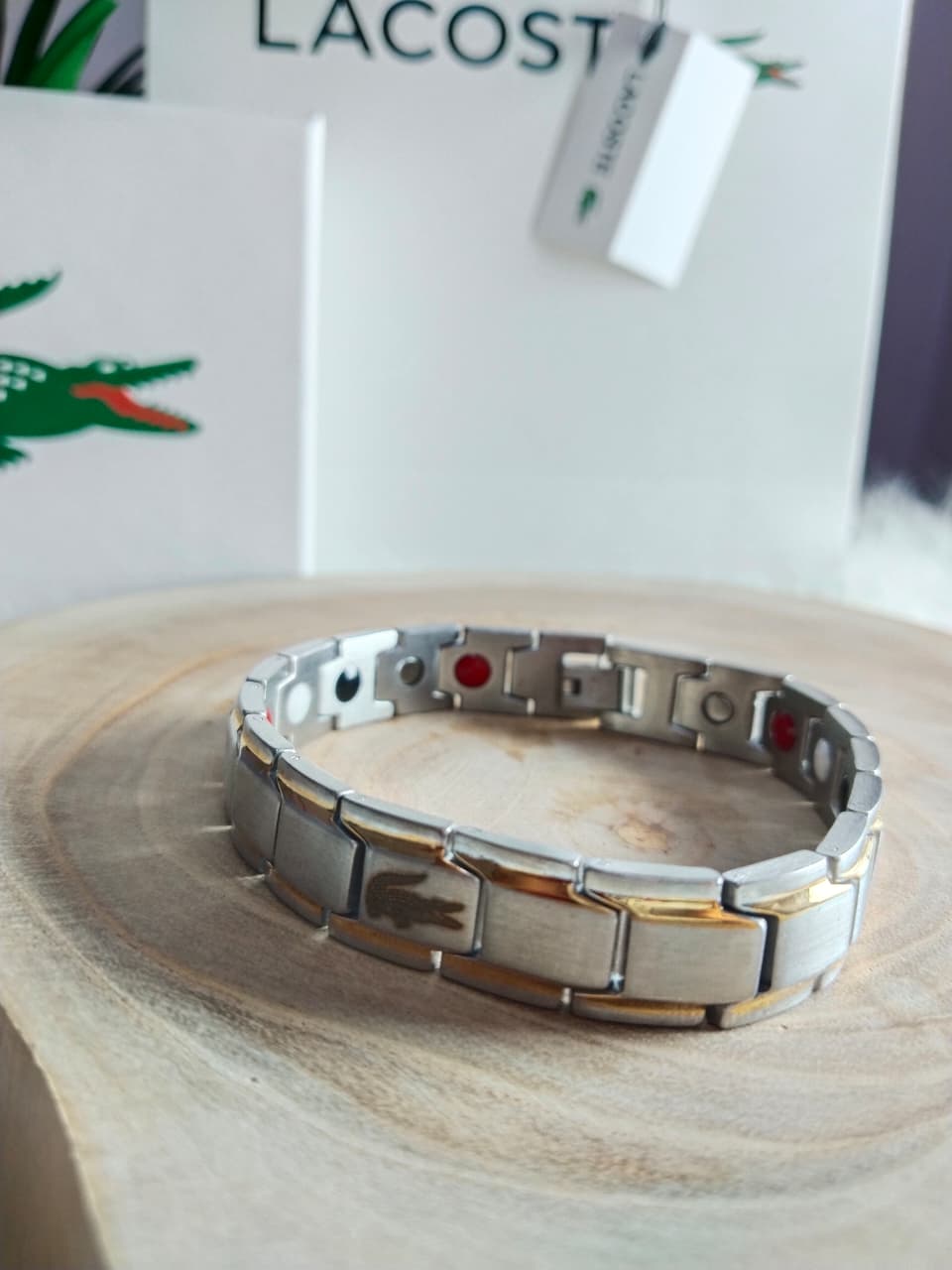 Lacoste Metallic-Edge Magnetic Bracelet