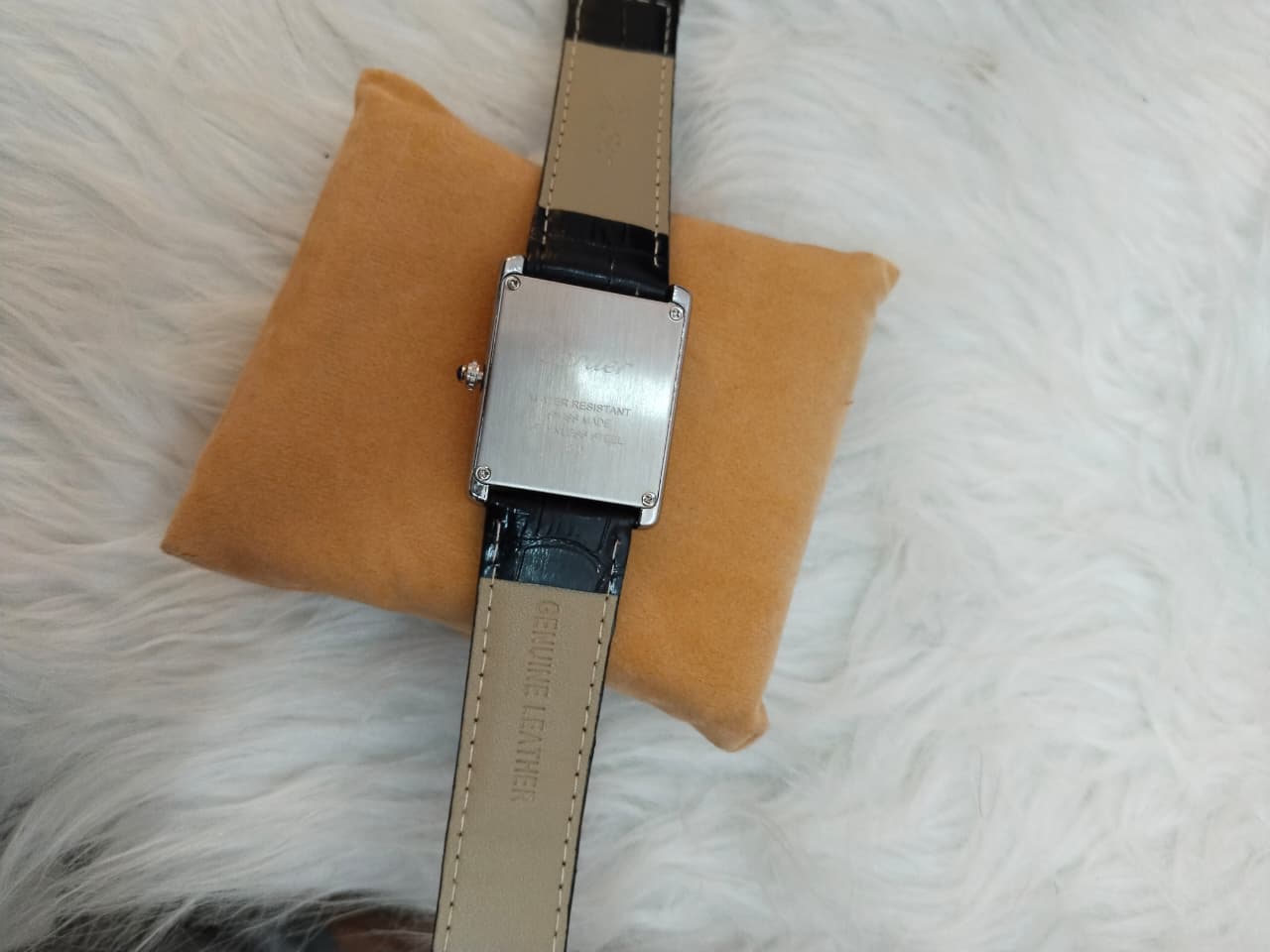 Cartier Tank Black Dial Leather Strap